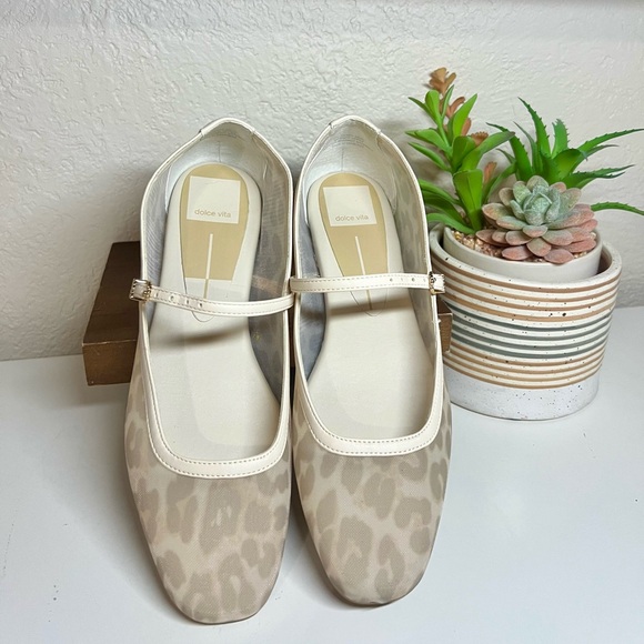 Dolce Vita Mesh Leopard Print Mary Jane Flats - Picture 6 of 9